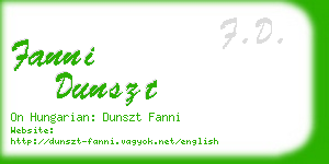 fanni dunszt business card